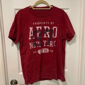 Aeropostale T-Shirt Men's Size L Short Sleeve Graphic Logo Maroon